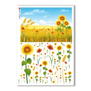 FLOWERS-0088. Papel de Arroz flores para decoupage.