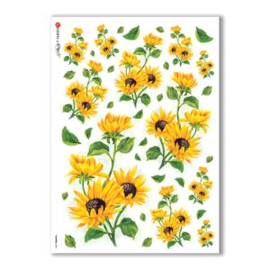 FLOWERS-0094. Papel de Arroz flores para decoupage.