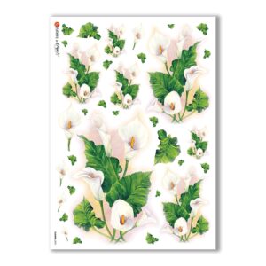 FLOWERS-0095. Papel de Arroz flores para decoupage.
