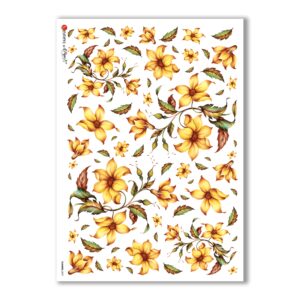 FLOWERS-0097. Papel de Arroz flores para decoupage.