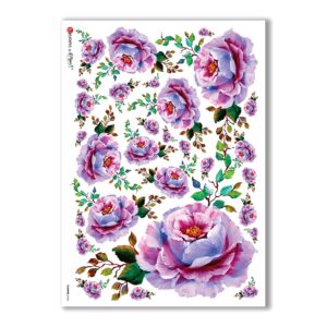 FLOWERS-0106. Papel de Arroz victoriano flores para decoupage.