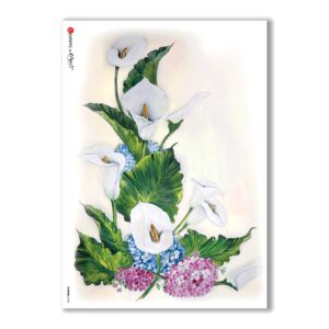 FLOWERS-0108. Papel de Arroz flores para decoupage.