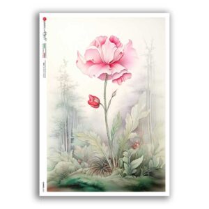 FLOWERS-0422. Papel de Arroz flores para decoupage.
