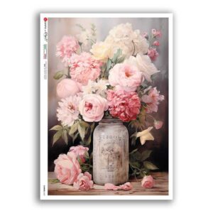 FLOWERS-0423. Papel de Arroz flores para decoupage.