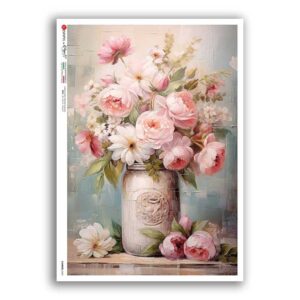 FLOWERS-0424. Papel de Arroz flores para decoupage.