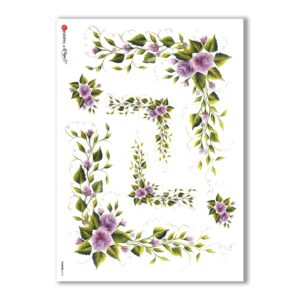 FLOWERS-0114. Papel de Arroz flores para decoupage.