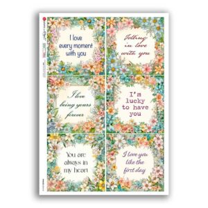 PHRASES-0045-UK. Papel de Arroz frases para decoupage.