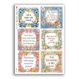 PHRASES-0046-UK. Papel de Arroz frases para decoupage.