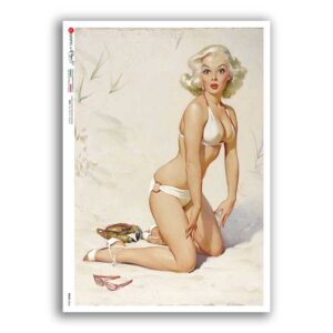 PINUP-0046. Papel de Arroz pin-up para decoupage.