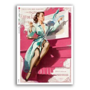 PINUP-0047. Papel de Arroz pin-up para decoupage.