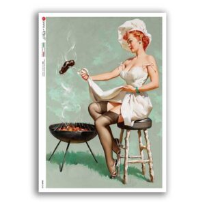 PINUP-0048. Papel de Arroz pin-up para decoupage.