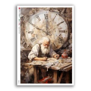 TIME-0048. Papel de Arroz relojes para decoupage.
