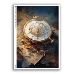 TIME-0050. Papel de Arroz relojes para decoupage.