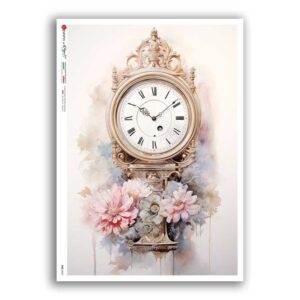 TIME-0052. Papel de Arroz relojes para decoupage.