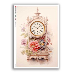 TIME-0053. Papel de Arroz relojes para decoupage.