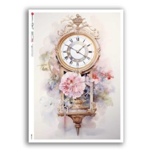 TIME-0054. Papel de Arroz relojes para decoupage.
