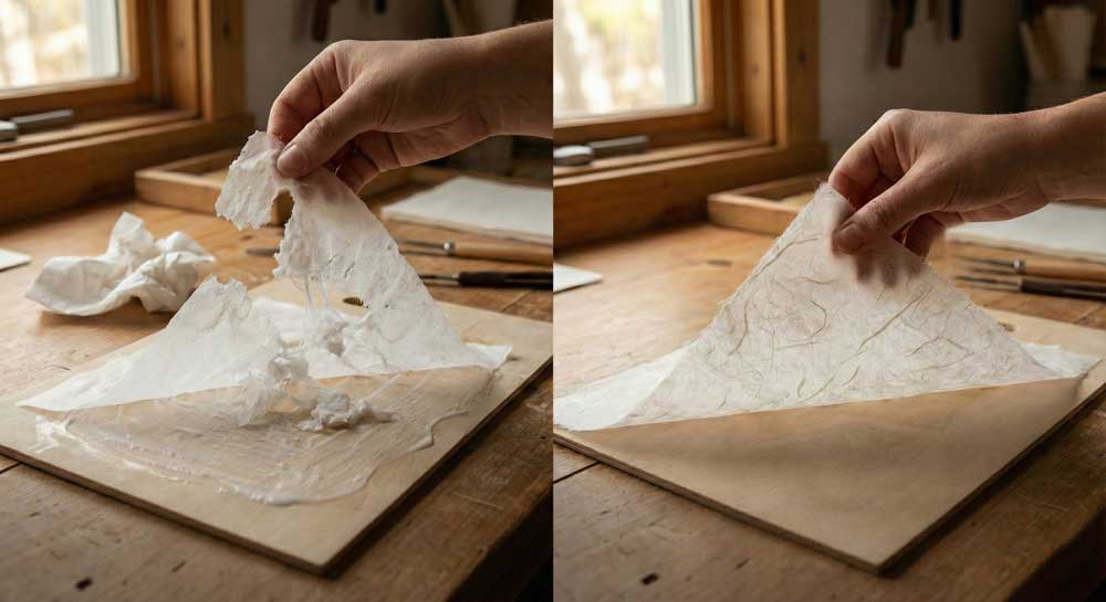 La diferencia entre el papel de morera y una servilleta de papel