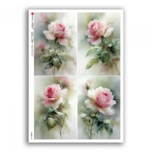 FLOWERS-0456. Papel de arroz para decoupage — Flores