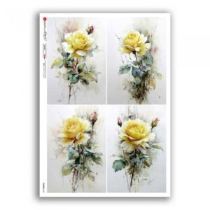 FLOWERS-0459. Papel de arroz para decoupage — Flores
