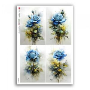 FLOWERS-0465. Papel de arroz para decoupage — Flores