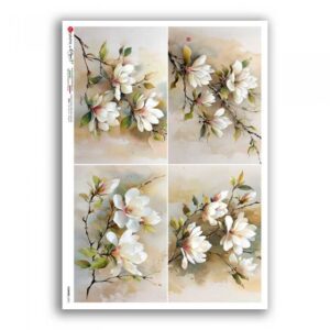 FLOWERS-0470. Papel de arroz para decoupage — Flores