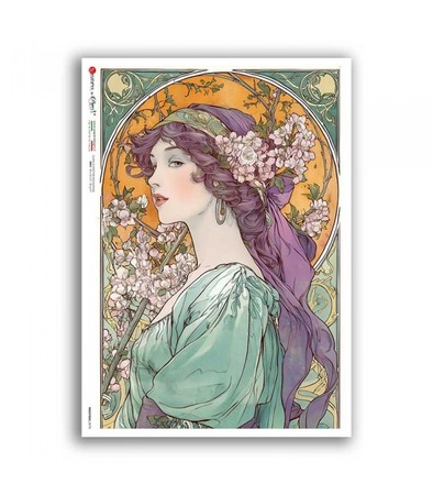 NOUVEAU-0078. Papel de arroz para decoupage — Art Nouveau