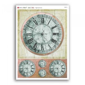 TIME-0075. Papel de arroz para decoupage — Relojes