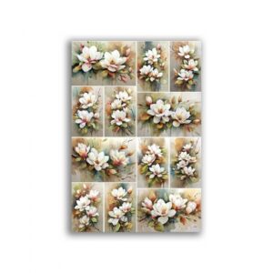 GF-FIORI-132. Papel de arroz para decoupage — FLORES — gran formato