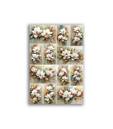 GF-FIORI-132. Papel de arroz para decoupage — FLORES — gran formato