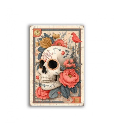 GF-TESCHI-047. Papel de arroz para decoupage — CALAVERAS — gran formato