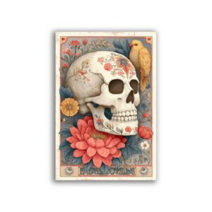 GF-TESCHI-048. Papel de arroz para decoupage — CALAVERAS — gran formato