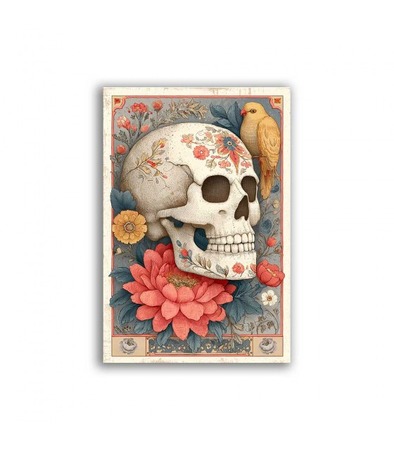 GF-TESCHI-048. Papel de arroz para decoupage — CALAVERAS — gran formato