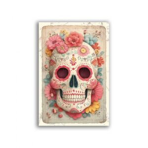 GF-TESCHI-049. Papel de arroz para decoupage — CALAVERAS — gran formato