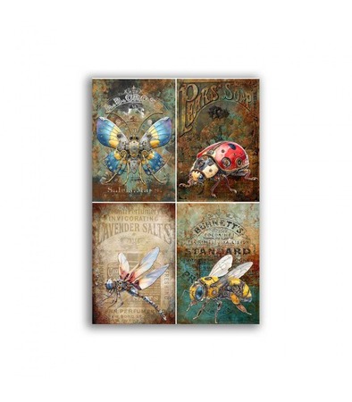 GF-STEAMPUNK-013. Papel de arroz para decoupage — STEAMPUNK — gran formato