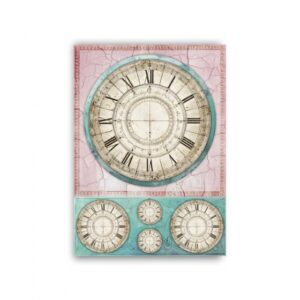 GF-OROLOGI-052. Papel de arroz para decoupage — RELOJES — gran formato